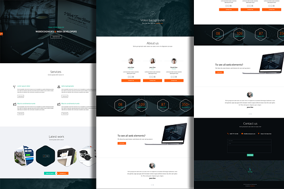 One page minimalist PSD theme in Landing Page Templates - product preview 1