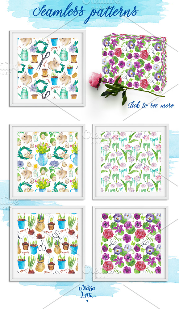 Secret garden: big watercolor bundle in Objects - product preview 2