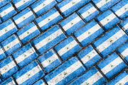 Nicaragua Flag Urban Grunge Pattern