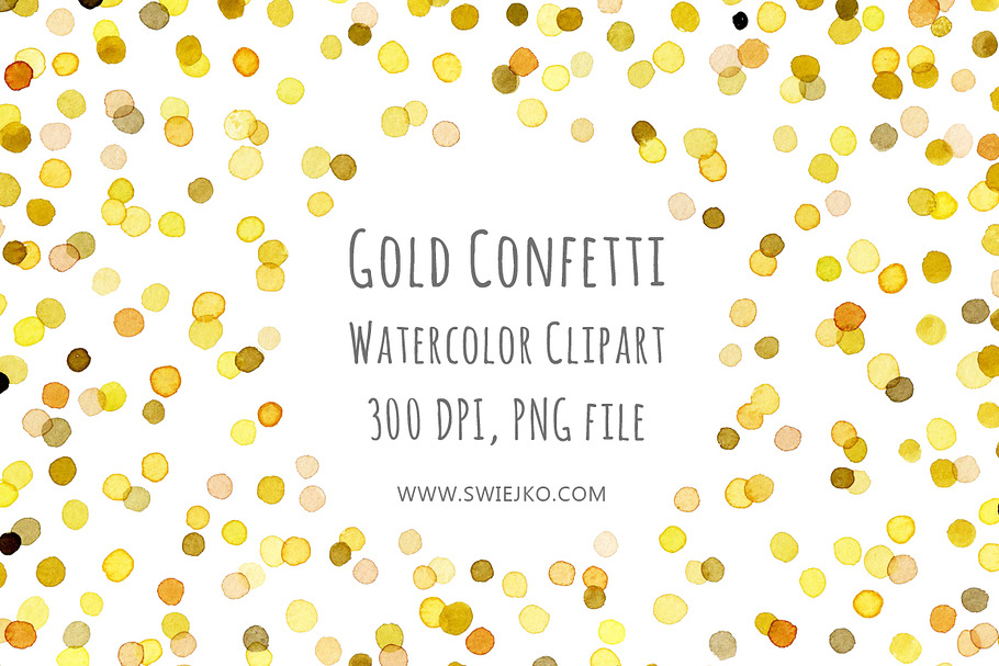 Watercolor Frame, Confetti in Illustrations - product preview 8