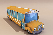 Cartoon School Bus low poly 3D model