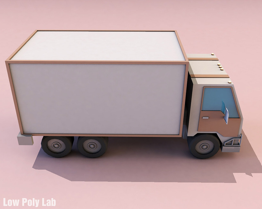 Cartoon truck low poly 3D model in Vehicles - product preview 3