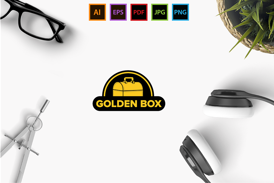Golden Box  in Logo Templates - product preview 8