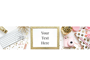 Pink and Gold Etsy Banner Stock