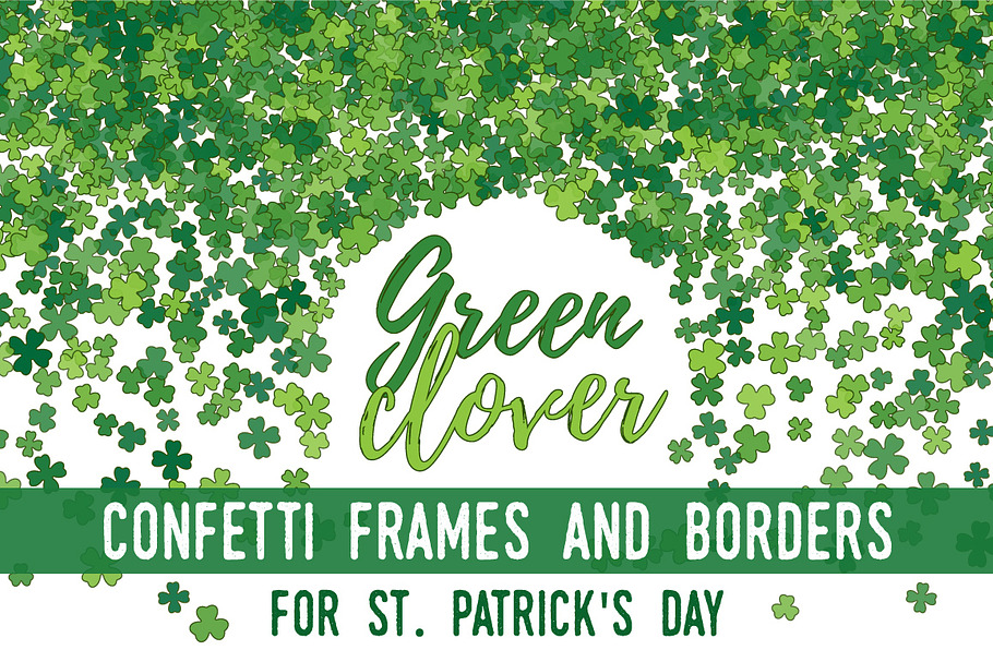 Green clover frames and borders