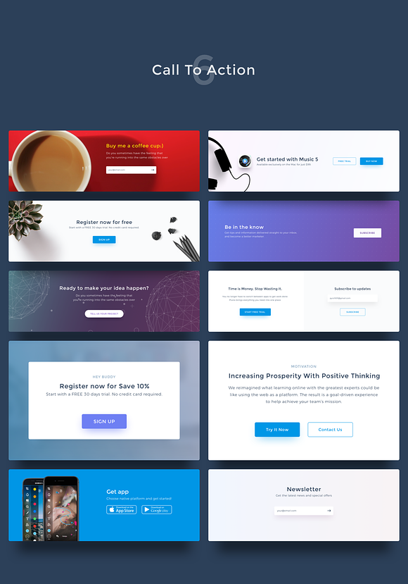 UI Kits for Landing Pages in UI Kits and Libraries - product preview 8