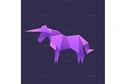 Unicorn Animals origami vector illustration