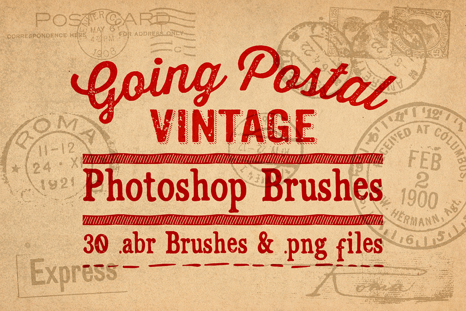 Going Postal Vintage PS Brushes in Photoshop Brushes - product preview 8