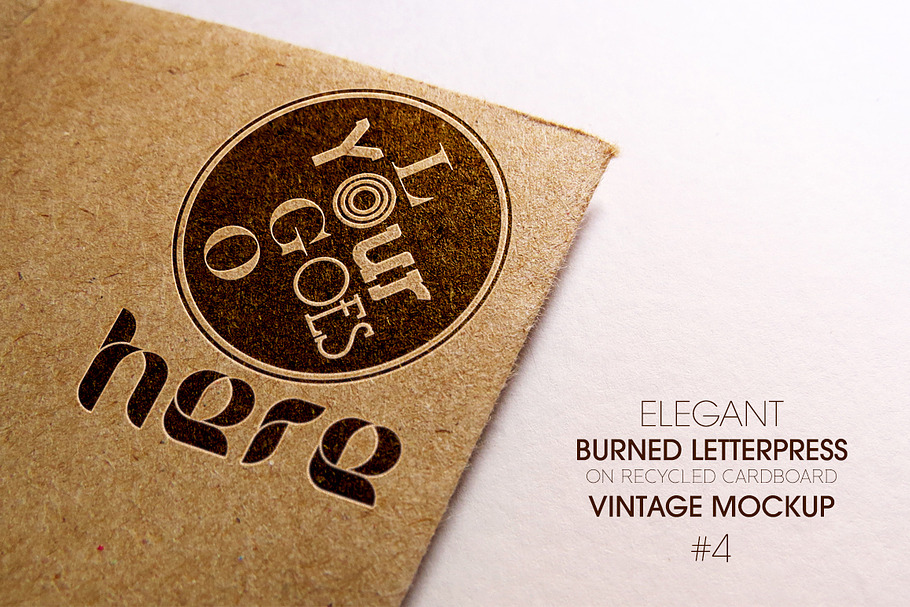 Elegant Burned Letterpress Mockup