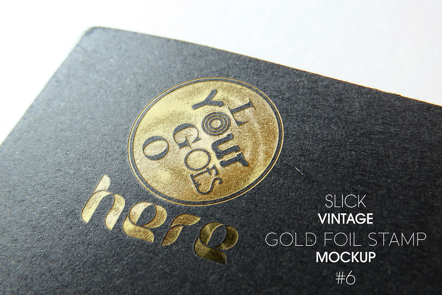 Slick Vintage Gold Foil Stamp Mockup