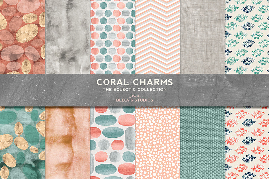 Coral Charms Watercolor & Gold