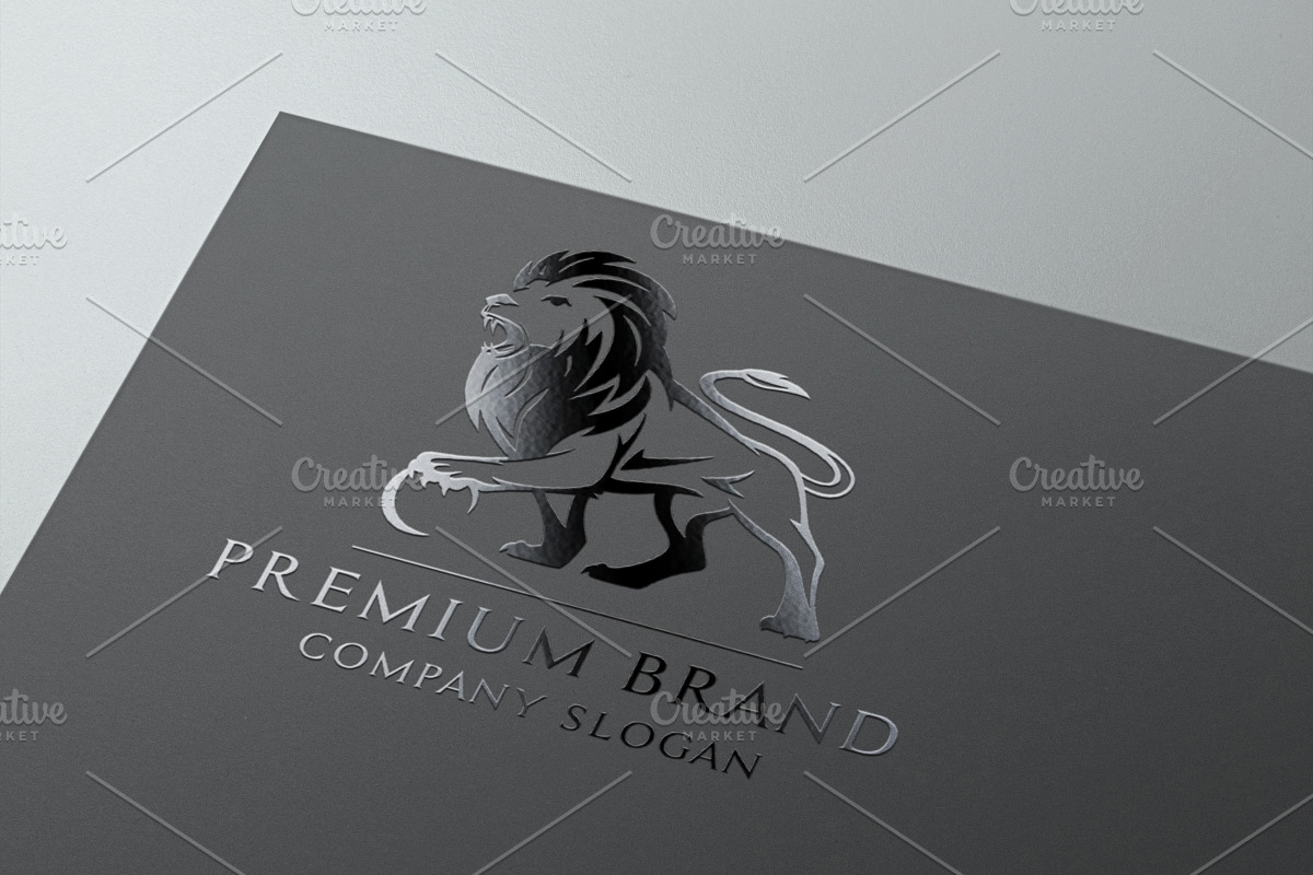 Premium Lion Logo & Mock-Up - Vector in Logo Templates - product preview 8