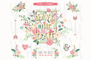 Save The Date Floral Frame Design