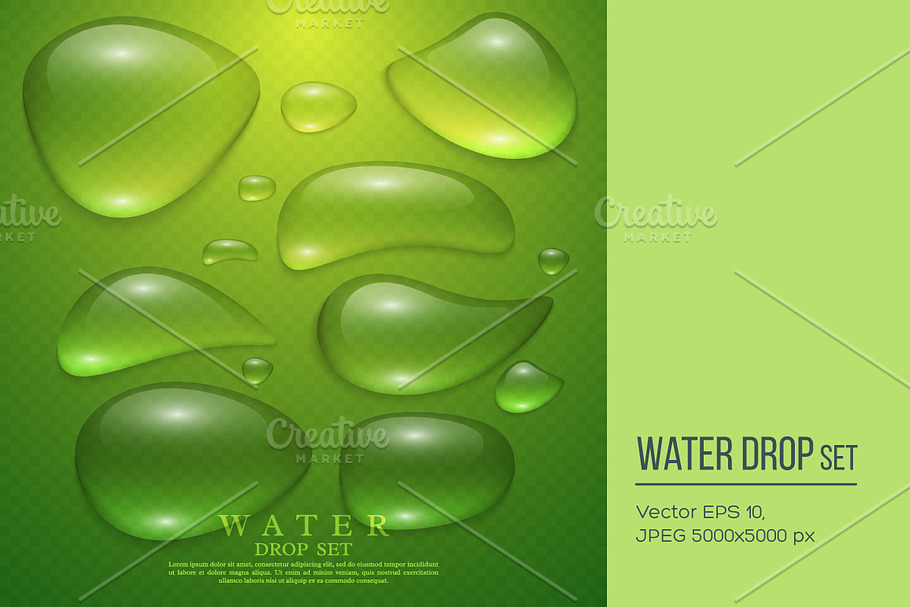Realistic water drop set. in Illustrations - product preview 8
