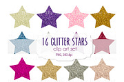 Glitter stars clip art