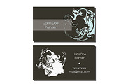 Business card with abstract elements