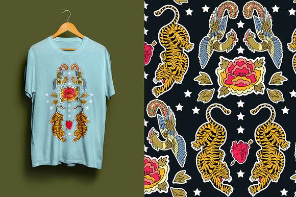 Beautiful patches Chinese coloring in Illustrations - product preview 1