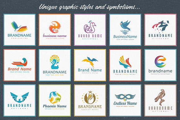 Logo Bundle Vol.2 - Stylized Birds in Logo Templates - product preview 1
