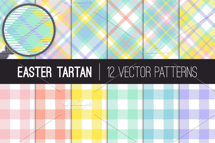 Vector Easter Tartan Plaid Patterns in Patterns - product preview 8