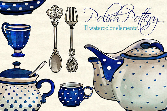 Polka Dot Coffee Service clip arts in Illustrations - product preview 1