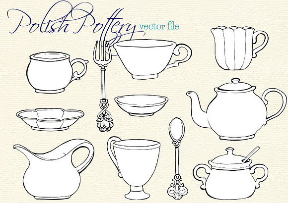 Polka Dot Coffee Service clip arts in Illustrations - product preview 2