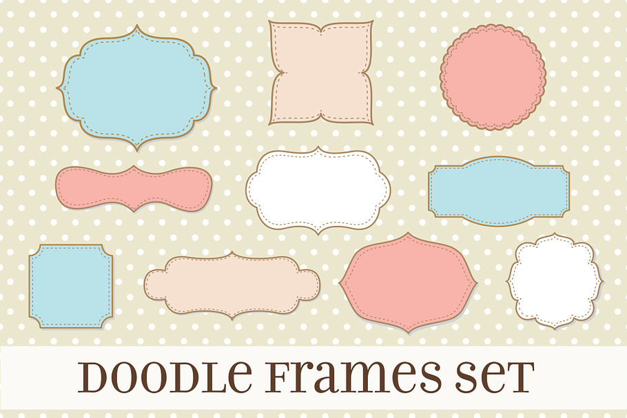 Retro Label Frames Shapes Set No 17 in Photoshop Shapes - product preview 8