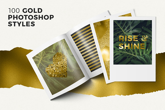 Gold Styles & Bonus Extras Bundle in Photoshop Layer Styles - product preview 3