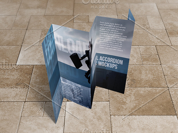 8.5x14" Five-panel accordion mockups in Print Mockups - product preview 6