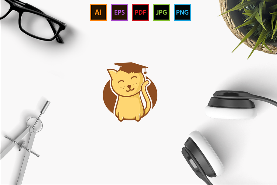 Educated Cat - Extended License in Logo Templates - product preview 8