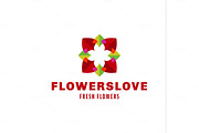 Flowers love logo trend brand icon vector illustration