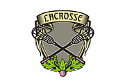 Crossed Lacrosse Stick Coat of Arms