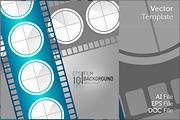 Editable Cinema Film Isolated Vector