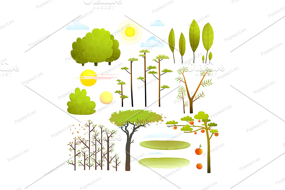 Trees landscape objects clip art in Objects - product preview 8