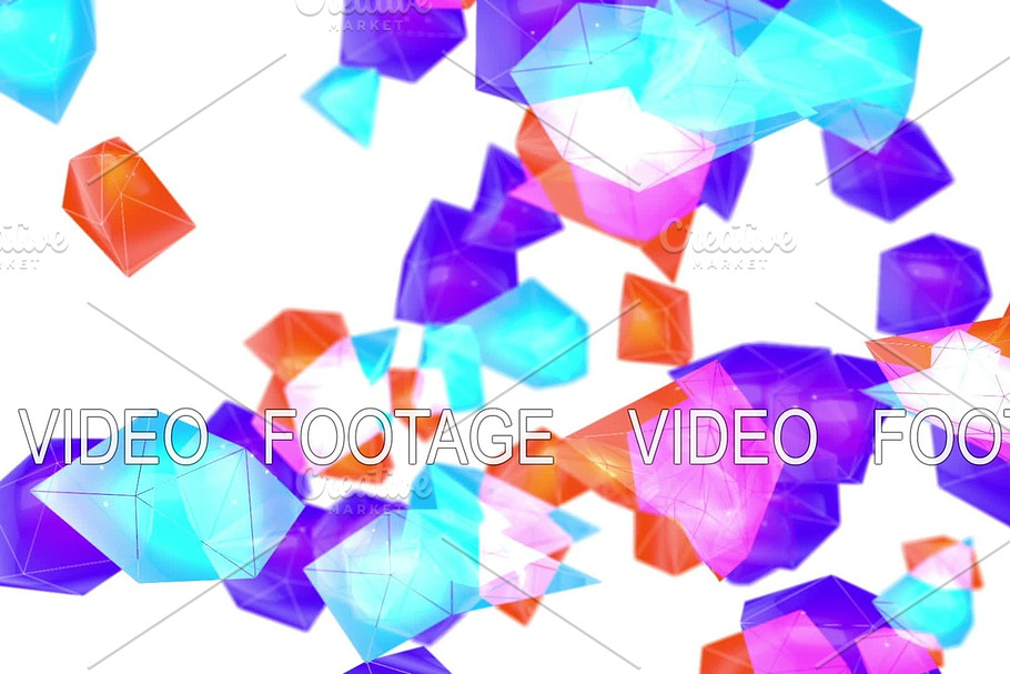 Abstract Low Poly Particles Loop Background. Full HD 3D render in Graphics - product preview 8