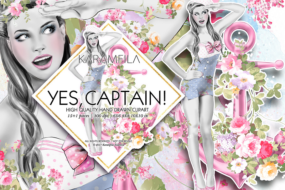 Yes Captain - Nautical Clipart in Illustrations - product preview 8