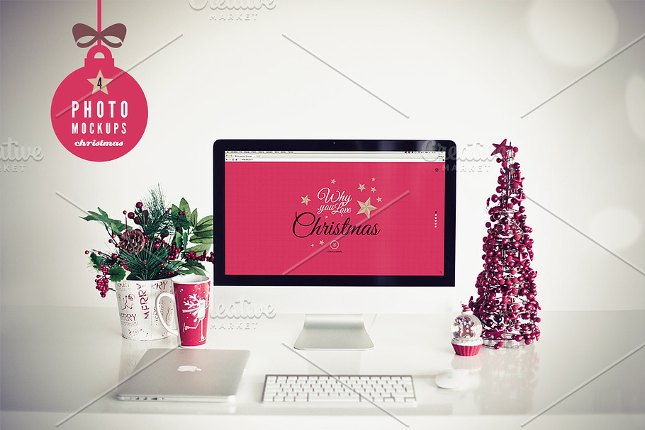 ❄ Christmas ❄ 4 photo mockups in Mobile & Web Mockups - product preview 8