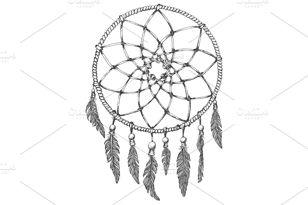 dream catcher on white background in Objects - product preview 8