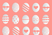 Easter eggs collection, vector