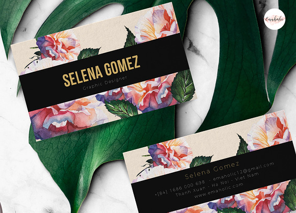 Elegant floral Business Card in Business Card Templates - product preview 1