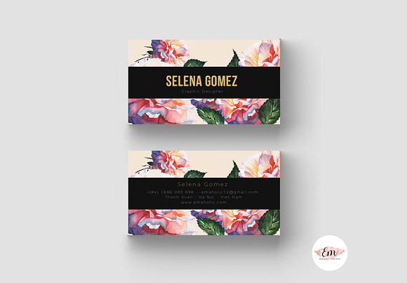 Elegant floral Business Card in Business Card Templates - product preview 2