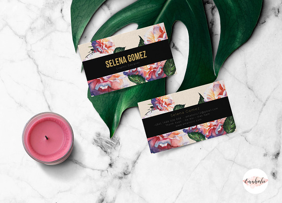 Elegant floral Business Card in Business Card Templates - product preview 3
