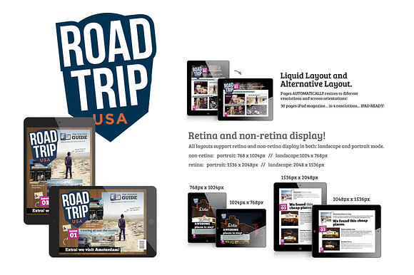 RoadTrip Magazine Template for iPad in Magazine Templates - product preview 4