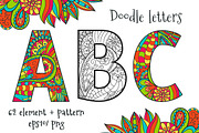 Vector doodle letters