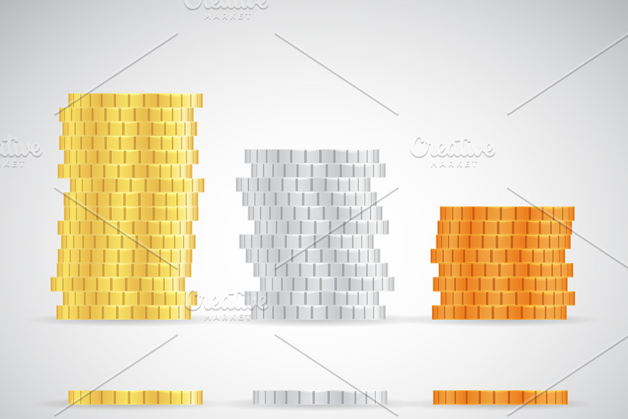 Stacks of coins in Graphics - product preview 8