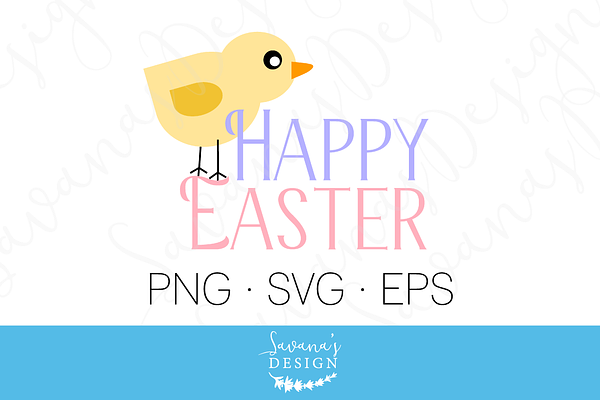 Happy Easter Clipart and Cut File