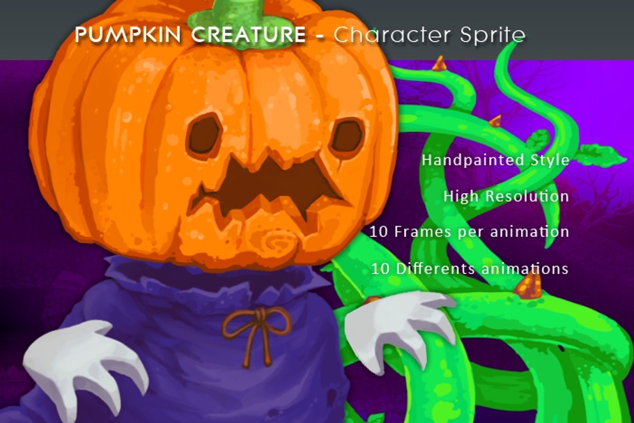 Pumpkin Creature - Character Sprite in Objects - product preview 8