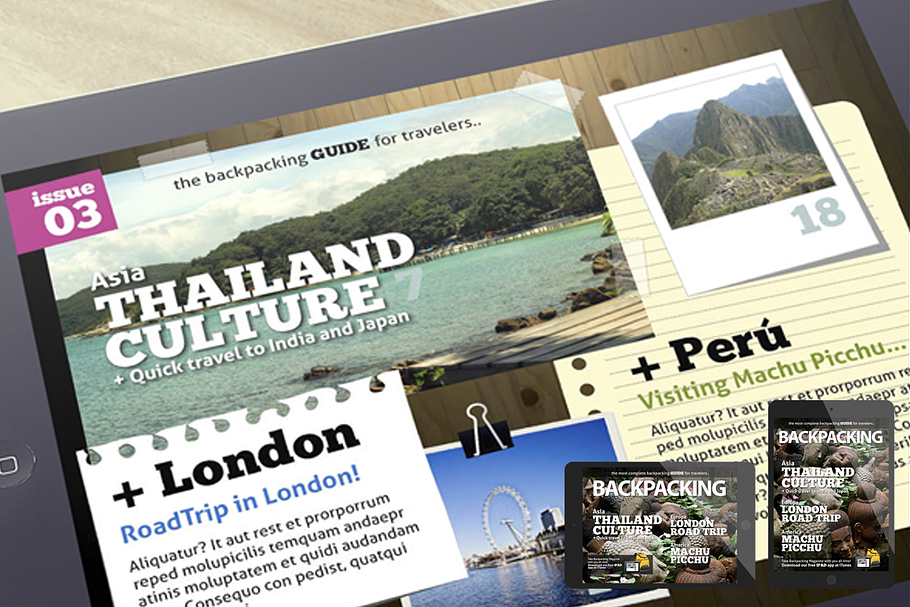 BackPacking iPad Magazine Template in Magazine Templates - product preview 8