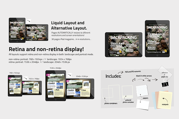 BackPacking iPad Magazine Template in Magazine Templates - product preview 4