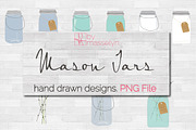 Mason Jars Doodle Pack - PNG