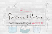 Flowers & Vases - Vector